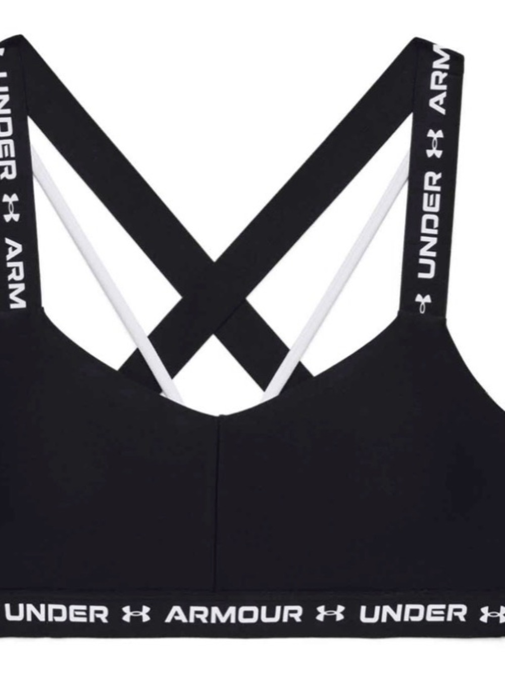 Under Armour LG Black & White Cross-Back Sports Bra